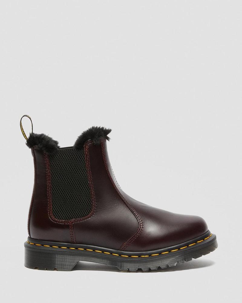 Botas de Invierno Dr Martens 2976 Leonore Faux Fur Forro Mujer Vino | MX 502TCE